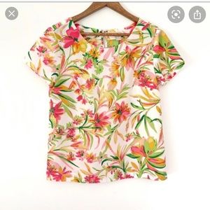 J.Crew Tropical Short Sleeve Top